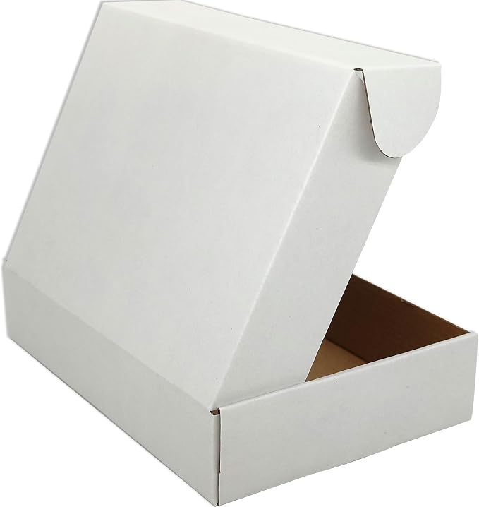 7x5x2 Shipping Boxes Set of 25, White Mailer Corrugated Cardboard Box | for Packaging, Literature, Packing, Mailing, Storage, Small Business, Moving, Gift, Supplies, Quick Fold, Tab Locking