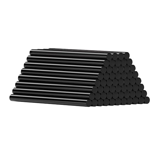 Black Hot Glue Sticks, Mini Size 0.27” x 6", 24-Pack | True Black, UV-resistant adhesive refill, light-blocking resin, zero stringing for 3D prints, electronics, outdoor repairs.