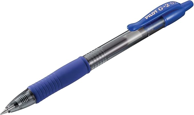 PILOT G2 Premium Refillable & Retractable Rolling Ball Gel Pens, Fine Point, Blue Ink, 12 Count (31021)