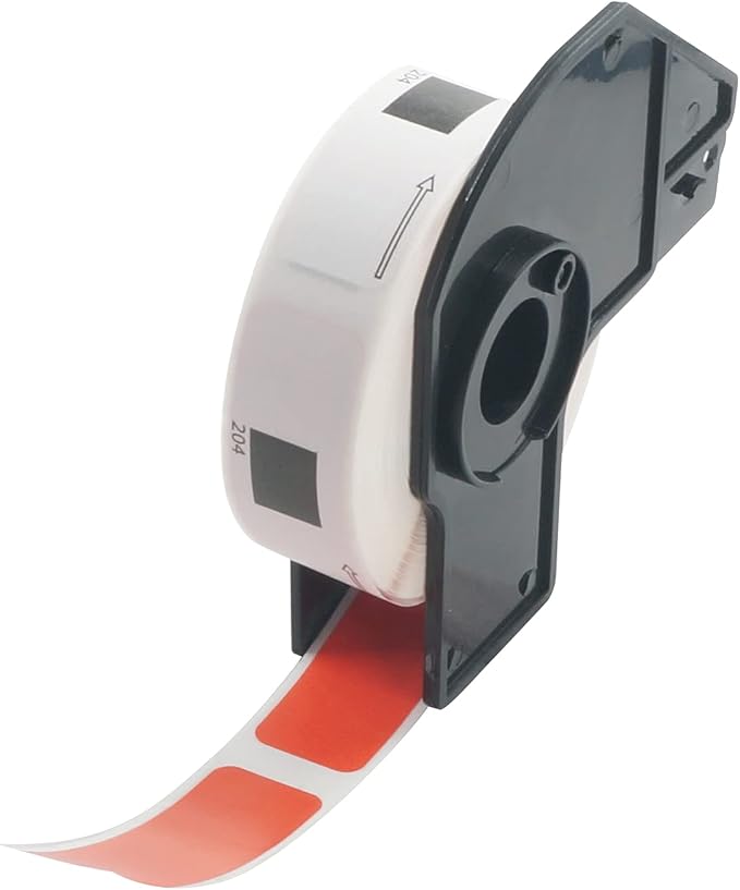 BETCKEY - Multi-Purpose Address Labels Replacement for Brother DK-1204 (0.66 in x 2.1 in), Compatible with Brother QL Label Printers [1 Rolls/400 Labels, Red]