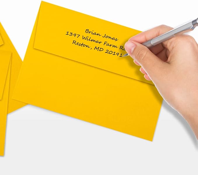 LUXPaper A7 Invitation Envelopes | Peel & Press | 5 1/4" x 7 1/4" | Sunflower Yellow | 80lb. Text | 50 Qty