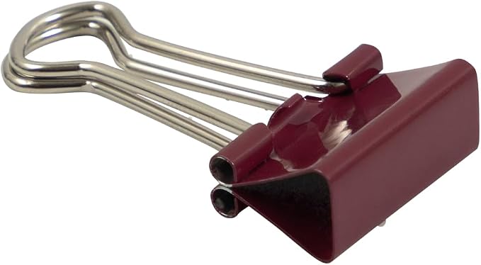 JAM PAPER Colorful Binder Clips - Small - 3/4 Inch (19 mm) - Burgundy Binderclips - 25/Pack