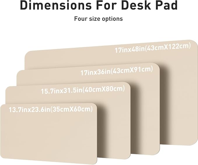 Aothia Non-Slip PU Leather Waterproof Laptop Desk Pad Protector, Blotter Mat, Writing and Mouse Pad for Office & Home, Beige, 23.6" x 13.7"