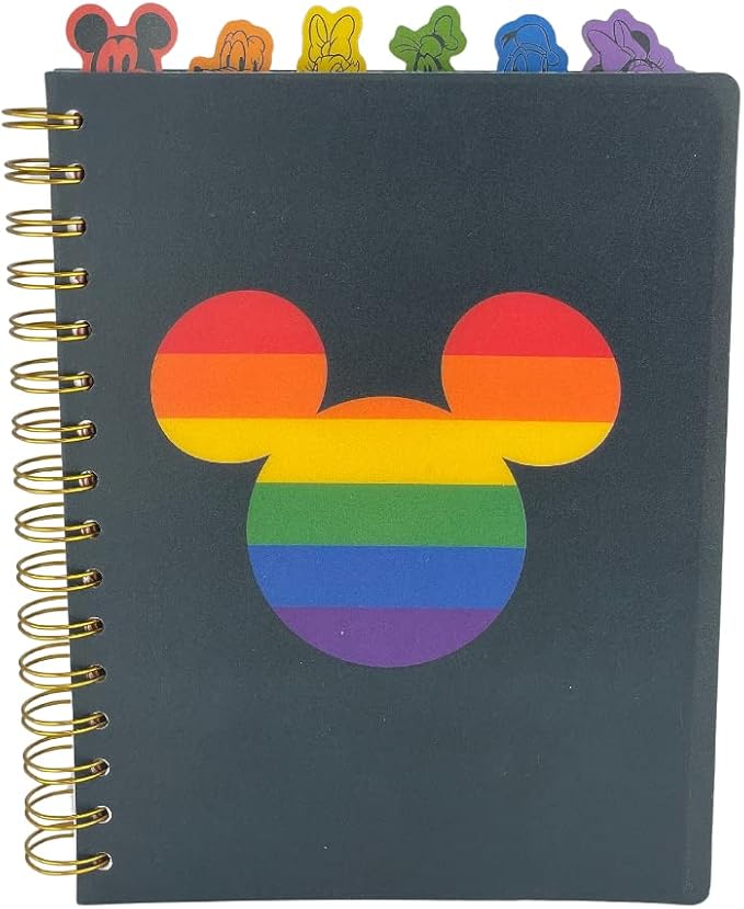 Disney Pride Spiral Tab Journal Diary Notebook, Mickey Mouse Rainbow Pride Journal