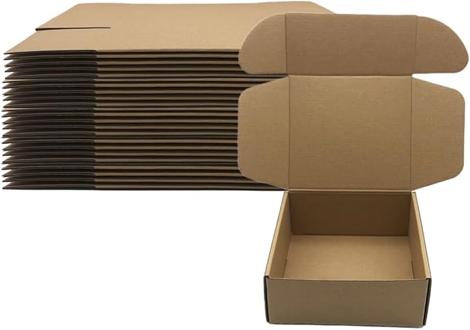 7x6x3 inch Shipping Boxes Pack of 25, Brown Corrugated Cardboard Mailer Box | Kraft Mailer Box for Packaging and Shipping Small Business, DIY Cardboard Mailing Box for Birthday Wedding Party Gift Giving