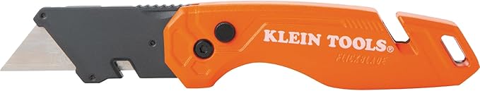 Klein Tools 44303 FLICKBLADE Folding Utility Knife with Blade Storage, Utility Knife with 5 Blades, Compact with Side Release Button and Dual Locking Positions