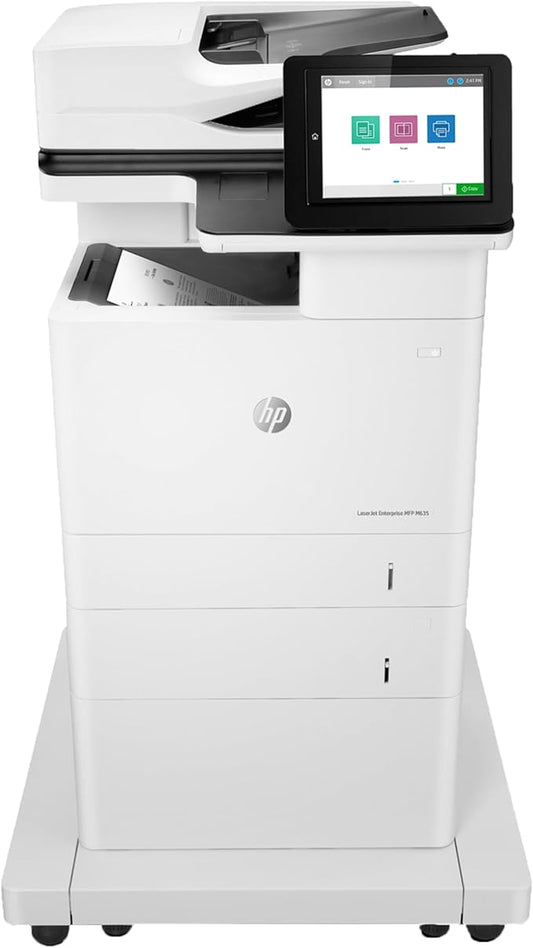 HP LaserJet Enterprise MFP M635fht Monochrome All-in-One Printer with Built-in Ethernet, 2-Sided Printing, Extra Paper Tray & Wheeled Stand (7PS98A)