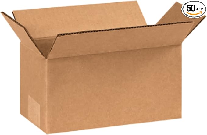 Secure Seal - 8x4x4 Pack of 50 Corrugated Cardboard Packing Shipping Mailing Moving Carton Boxes