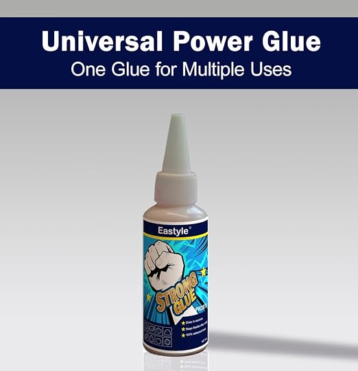 Eastyle Super Glue Gel Clear: 2oz/60ml Large Capacity, Strong All Purpose Adhesive for Plastic Metal Wood Rubber, Waterproof Flexible Non-Yellowing, Instant Bond for Home Repair Crafts, 1 Pack