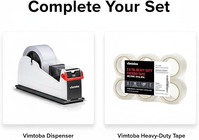 Heavy Duty 2-Inch Desktop Tape Dispenser, Dual Roll, Non-Slip Base