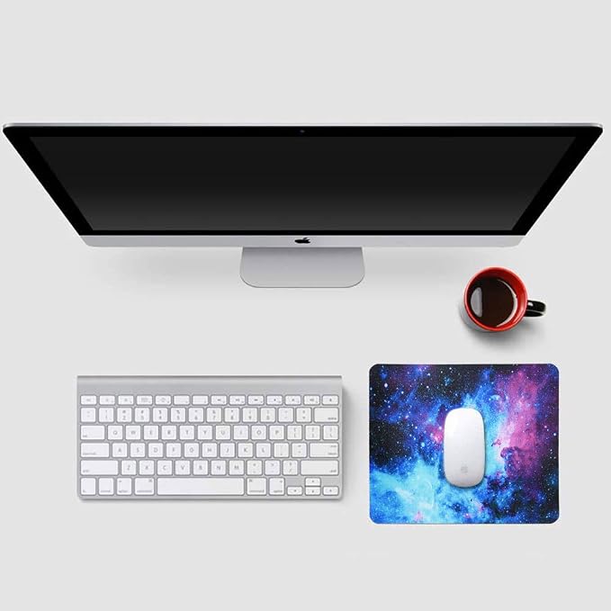 Non-Slip Rubber Base Mousepad for Laptop Computer PC Personality Desings Gaming Mouse Pad Mat 9.45 X 7.87 inch (Galaxy, 9.45 X 7.87 inch)