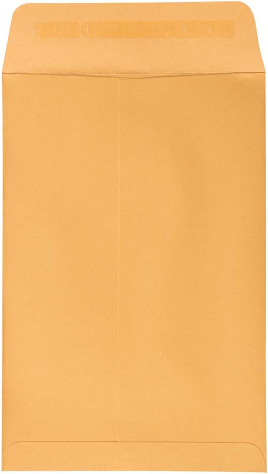 JAM PAPER 6 x 9 Open End Catalog Envelopes with Peel and Seal Closure - Brown Kraft Manila - 50/Pack
