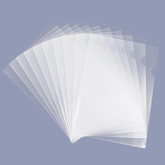 Clear Document Folder Copy Safe Project Pockets fits 8.5x11 Letter Size US Paper,L-Type Plastic Clear Paper Sleeves Protector Resume File Poly Jacket Folders Organizer in Transparent 50 Pack