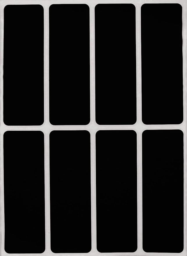 Black Sticker 3x1 inch Write on Labels for Organizing, Paper Sticker Sheet Tags for Home, Office, and School Projects, 200-Pack by Royal Green