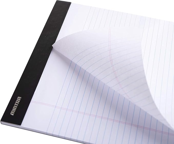 Mintra Office White Legal Pads – Ruled Notepads and Micro-Perforated Sheets, Ideal for Writing, Note-Taking & Creativity, Office, or Professional Use, Double Pad 3 pack, 8.5"x11" (Narrow Ruled)