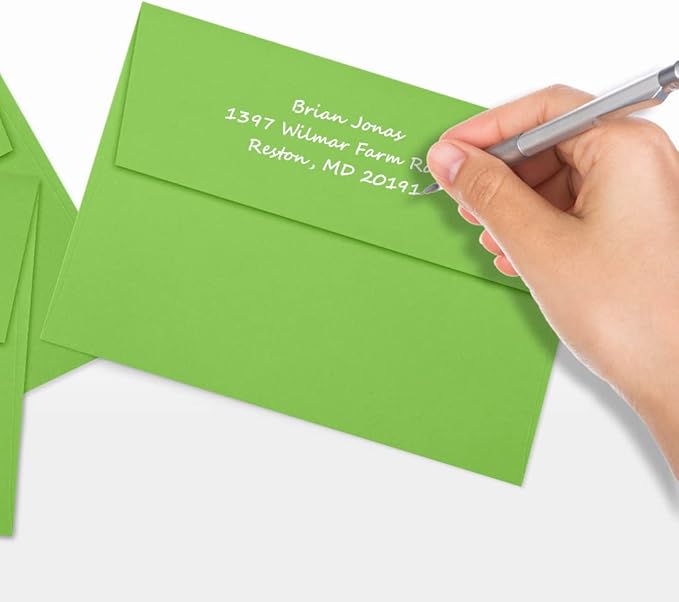 LUXPaper A7 Invitation Envelopes | Peel & Press | 5 1/4" x 7 1/4" | Limelight Green | 80lb. Text | 50 Qty.