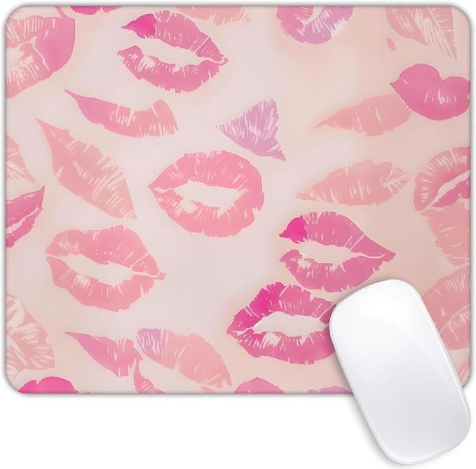 Sealed with a Kiss Pink Lipstick Mouse pad Customized Mousepad Non-Slip Rubber Base Mouse Pads for Computers Laptop Office Desk Accessories Mouse pad