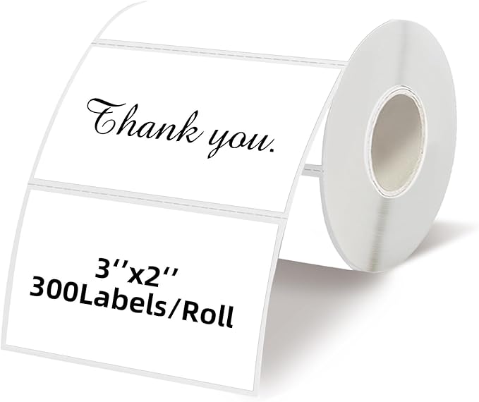 Starboling 3" x 2" Thermal Labels,Self-Adhesive Rectangle Thermal Printer Sticker,for Price,Barcode,Mailing,Name（White）