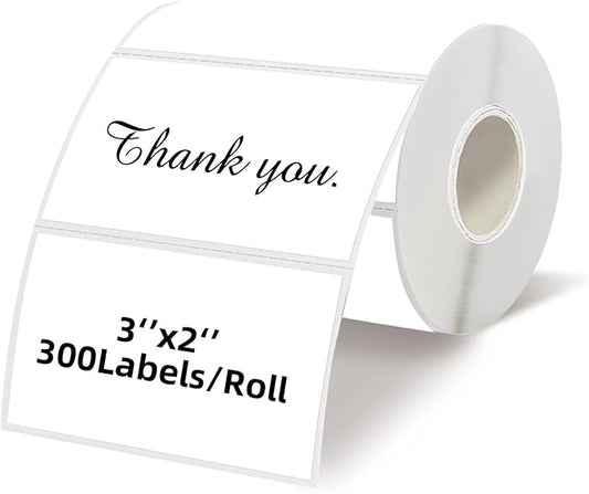 Starboling 3" x 2" Thermal Labels,Self-Adhesive Rectangle Thermal Printer Sticker,for Price,Barcode,Mailing,Name（White）