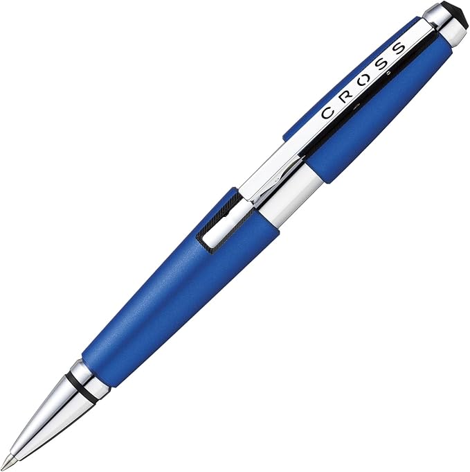 Cross Edge Nitro Blue Gel Rollerball Pen, Medium Point, Black Ink | Elegant Accessory for Smooth Writing, Capless Slide-Open and Snap-Shut Design, Ergonomic Shape, Comfortable Grip, Gift-Ready