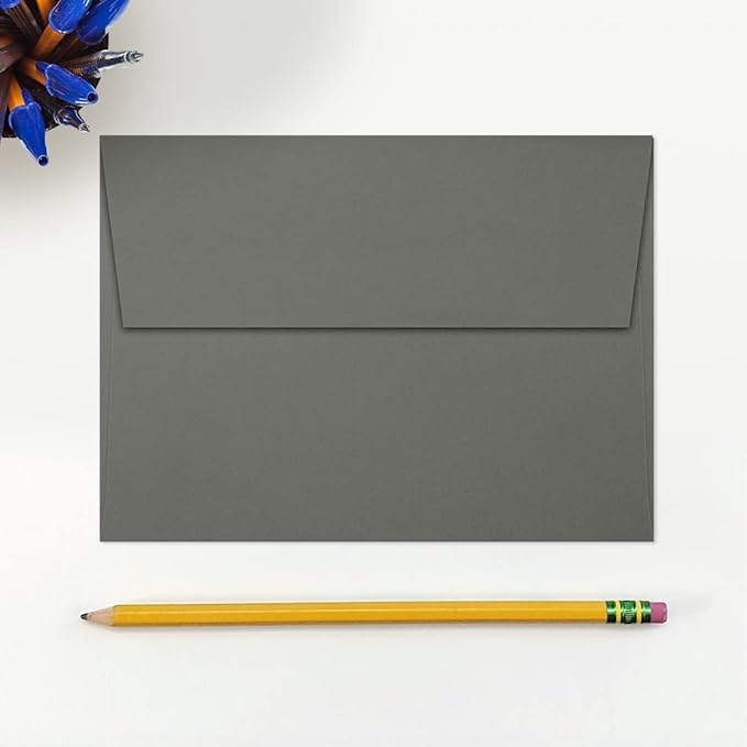 LUXPaper A7 Invitation Envelopes | Peel & Press | 5 1/4" x 7 1/4" | Smoke Gray | 80lb. Text | 50 Qty
