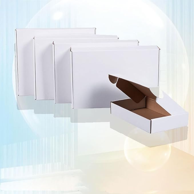 10x7x3 inch Shipping Boxes Set of 25，White Corrugated Cardboard Box for Mailing Literature Mailer Small Business Shipping Packing Gifts Digest Size Book Giving Products (10 x7 x 3 Inches)