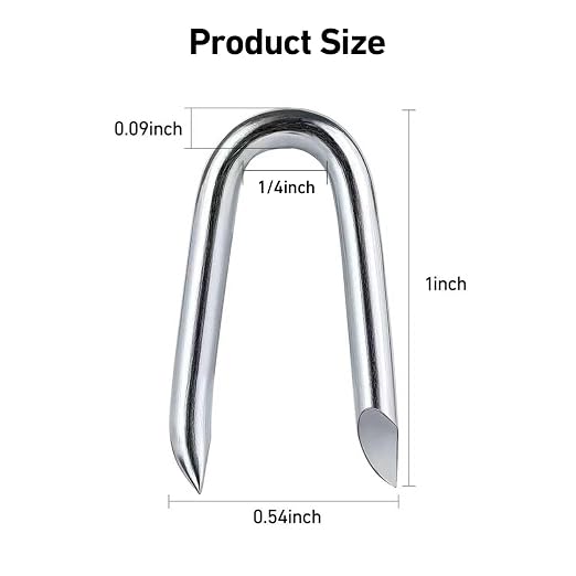 1 Inch Fence Staples for Wire Fencing, 280PCS U-Shaped Nails, Hot Dipped Galvanized,Double Pointed (Diameter 0.09 Inch)