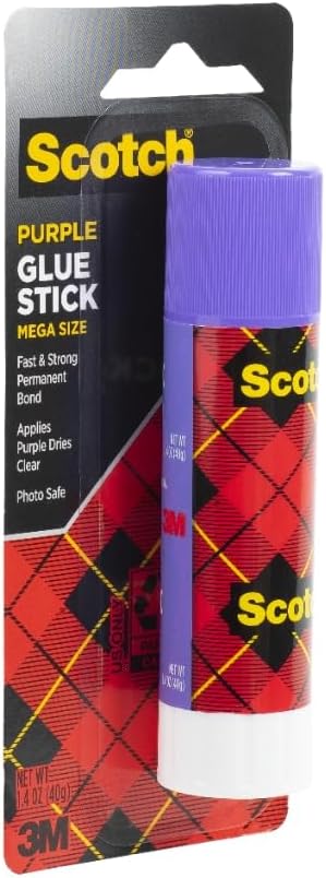 Scotch Mega Purple Glue Stick, 1.4 oz, Acid Free and Non-Toxic (6108-MEGA)