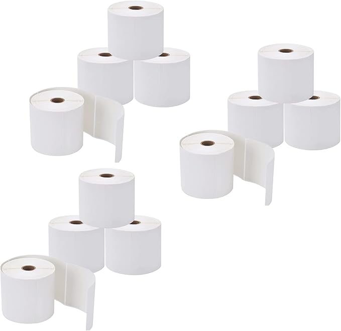 4" x 6" Direct Thermal Labels Roll, 450 Per Stack, White Perforated Shipping Labels Compatible with Zebra, Elton Printers(12 Rolls)