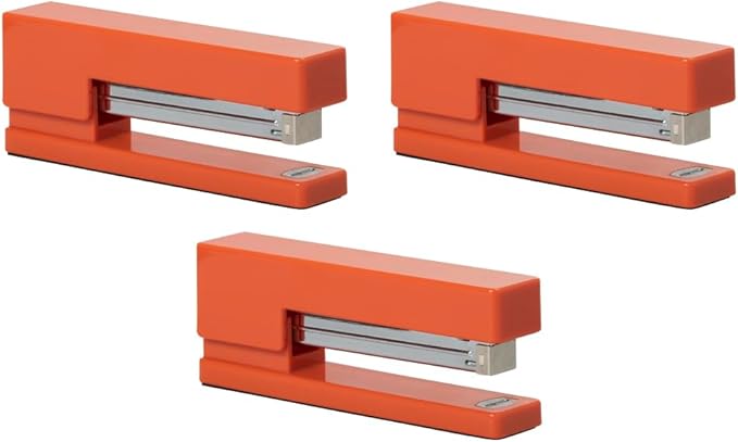JAM PAPER Modern Desk Stapler - Orange - 3/Pack