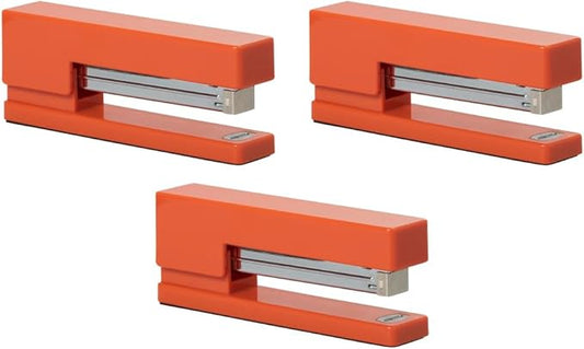 JAM PAPER Modern Desk Stapler - Orange - 3/Pack