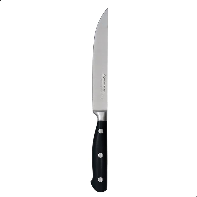 Kitchen Utility Knife - MATTSTONE HILL 5.5 Inch Utility Knife, Prep Knife, German Steel, Triple Rivet Handle, Black
