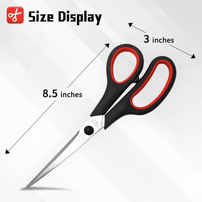 Vitoler Scissors All Purpose Heavy Duty,8.5" Kitchen Scissor | for Office Home School Craft Sewing Fabric Supplies, High/Middle School Student Teacher, Right/Left Hand