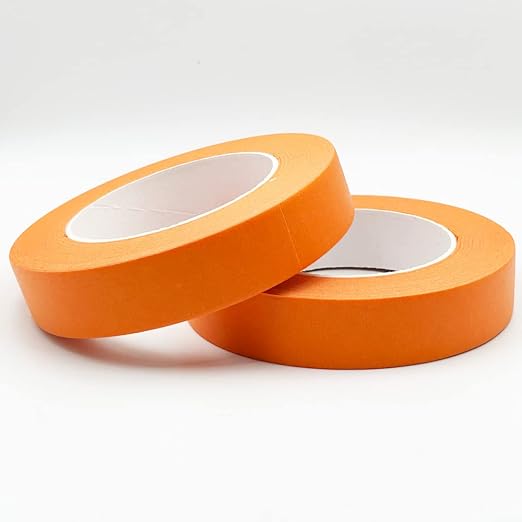 2 Pack Orange Painters Tape 1 inch Wide, Masking Tape 1 inch X 55 Yards X 2 Rolls, Orange Paper Tape for Arts DIY Crafts Painting Labeling Decoration School Projects Home Office