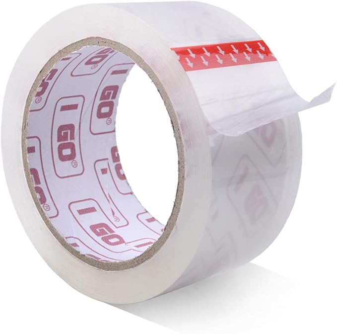 I GO Clear Packing Tape, Packaging Tape Refills for Shipping Moving Box Mailing Storage Sealing, 1.88" Width x 54.68 yd. Length, 2.95" Core, Clear, 2.64 mils/0.067 mm Thick (18 Rolls per Pack)