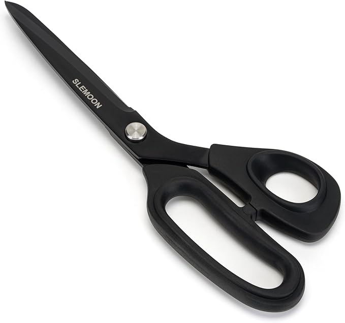 9" Scissors All Purpose, Heavy Duty Professional Tailor Scissors for Fabric Cutting, Leather Craft & Sewing Projects, Black
