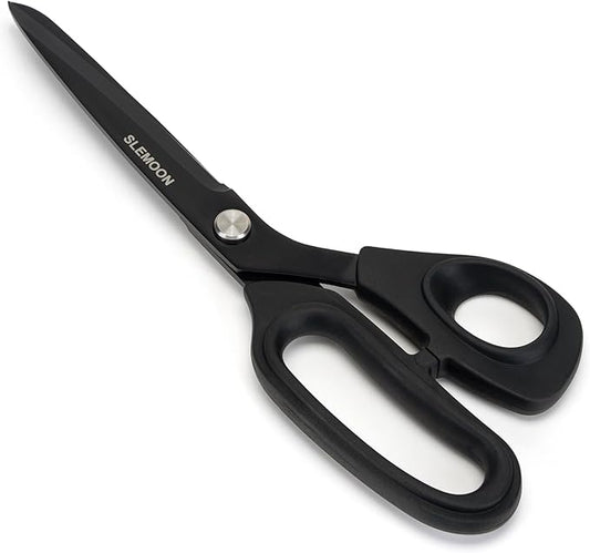 9" Scissors All Purpose, Heavy Duty Professional Tailor Scissors for Fabric Cutting, Leather Craft & Sewing Projects, Black