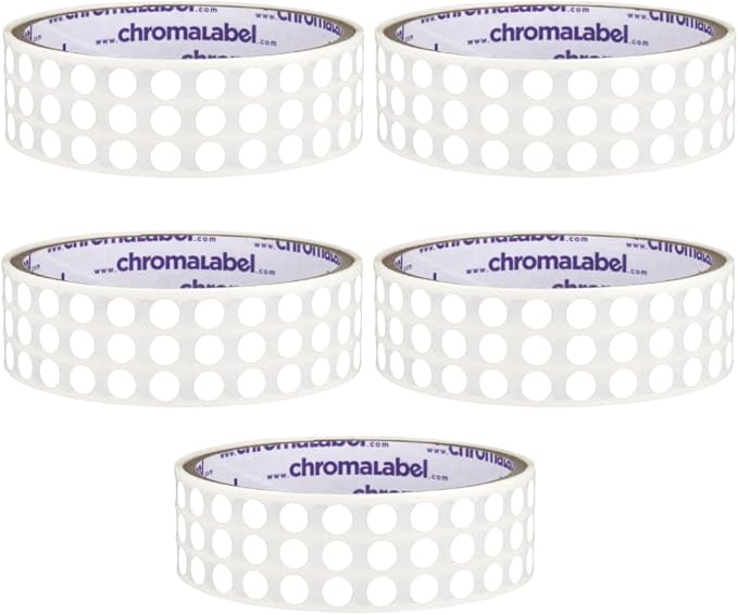 White Dot Stickers, 1/4 Inch, 1000/Roll, Case of 5 | Writable White Circle Labels for Pricing, Crafts, Retail and Small Bottles. Made in USA