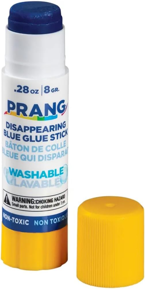 Prang Washable Glue Stick, Blue, 0.28 oz., 12 Count