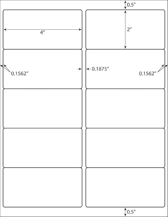 LabelMore 10 up Labels 2'' x 4" Shipping Address Labels for Laser and Inkjet Printers (4,000 Sheets, 40,000 Labels)