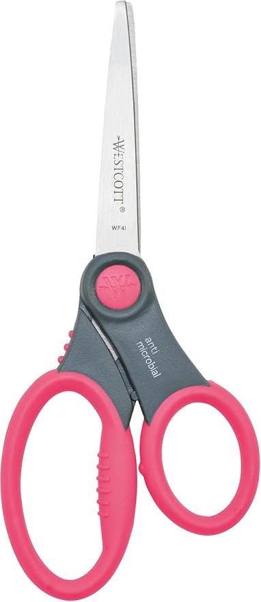 Westcott 12-Pack 6” Kids Scissors Scissors for Students Ages 8+, for School and Craft Projects, Back to School Supplies for Big Kids, Soft-Touch Handles in Assorted Colors.