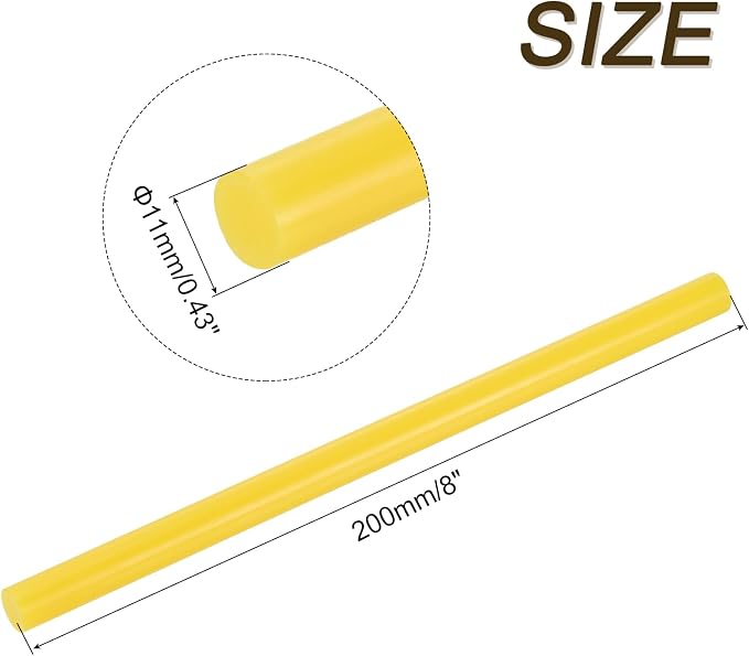 uxcell 30pcs Full Size Hot Glue Gun Sticks 8-inch x 0.43-inch High Sticky Large Hot Glue Sticks for Glue Gun, Yellow
