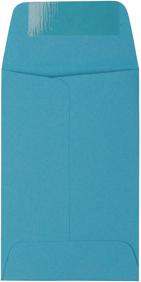 JAM PAPER #1 Coin Business Colored Envelopes - 2 1/4 x 3 1/2 - Blue Recycled - 50/Pack