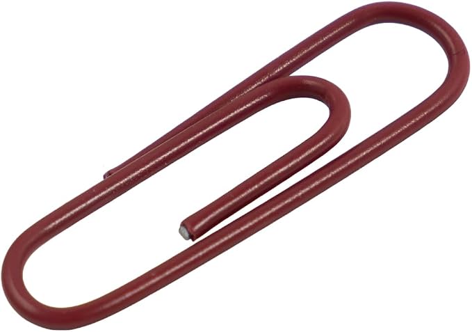 JAM PAPER Colorful Standard Paper Clips - Regular 1 Inch - Burgundy Maroon Paperclips - 100/Pack
