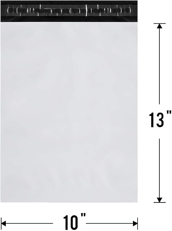White Poly Mailers 10x13 in, Shipping Bags, 1000 Pcs | Bulk poly mailers and shipping bags for clothes; mailing bags for packing shirts and fabric accessories.