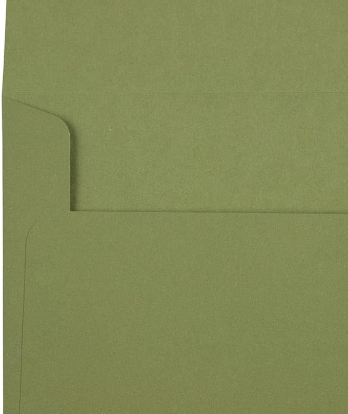 LUXPaper A7 Invitation Envelopes | Peel & Press | 5 1/4" x 7 1/4" | Olive Green | 70lb. Text | 50 Qty