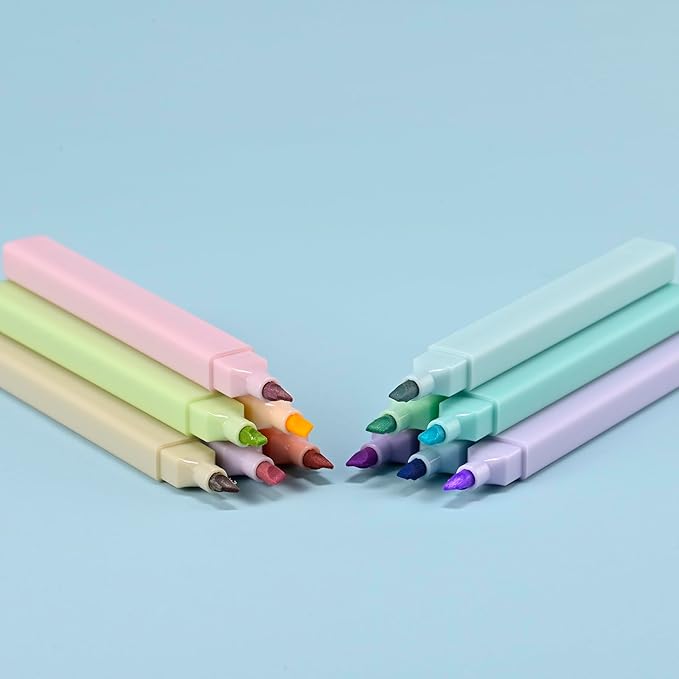 konket- Aesthetic Bible Highlighters No Bleed, Cute Pastel Highlighters, 12 pcs Chisel Tip