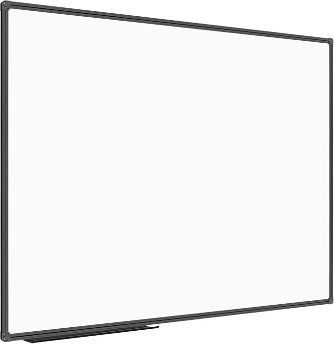 JILoffice Magnetic Whiteboard/White Board, Dry Erase Board 48 x 36 Inch, Black Aluminum Frame Wall Mounted Board for Office Home and School