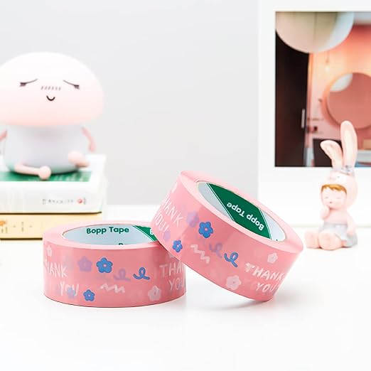 Designer Cute Packing Tape, Colorful Printing Shipping Tape, Carton Decorative Tape for Sealing Boxes, Thank You - Pattern, 1.77" x 110 yd