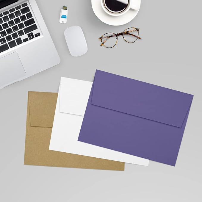 LUXPaper A7 Invitation Envelopes | Peel & Press | 5 1/4" x 7 1/4" | Wisteria Purple | 80lb. Text | 250 Qty